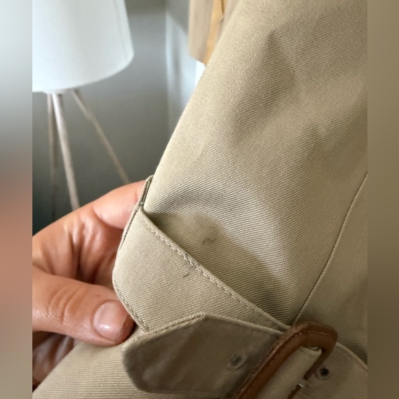 Vintage Burberry Burberrys Trench Coat Tan Plaid Lined Belted 46 Long Classic - Picture 13 of 16